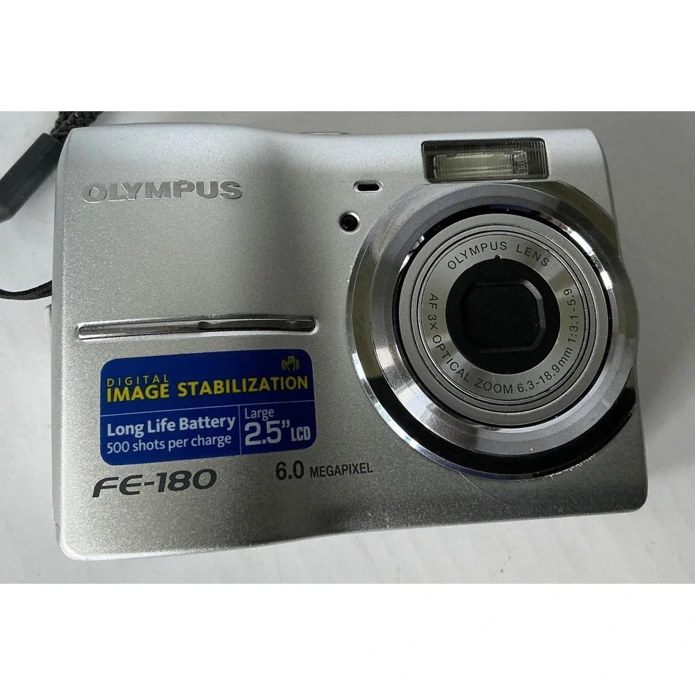 Olympus‎ Y2K FE-180 Digital Camera 6.0MP CCD Silver Point and Shoot Compact